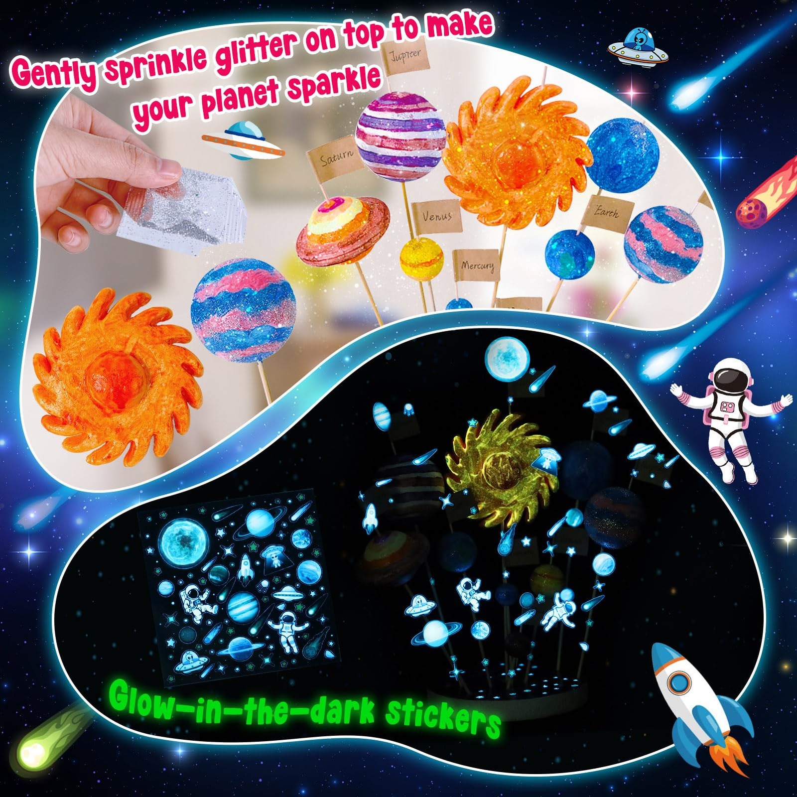 Solar System Model Foam Ball Kit with 9 Size Foam Balls, Painting DIY Planets…