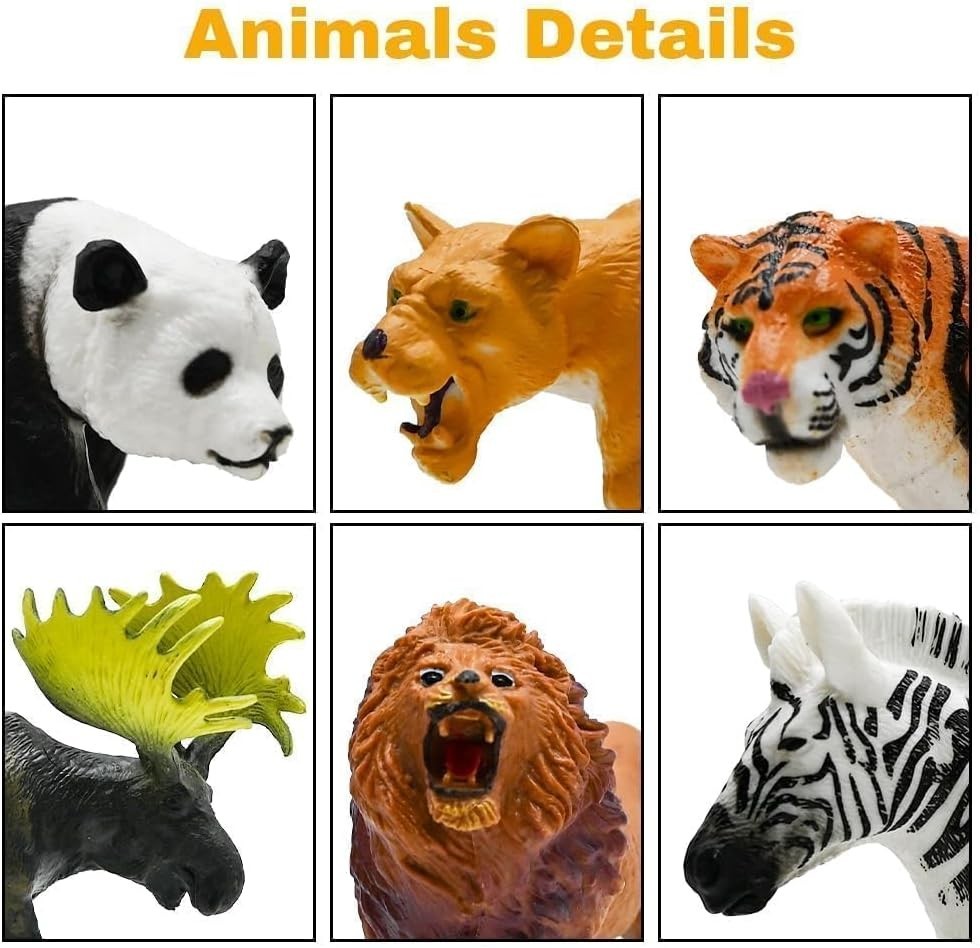 Safari Animals Figures Toys, Realistic Wild Zoo Animal Figurines, Plastic Afr…