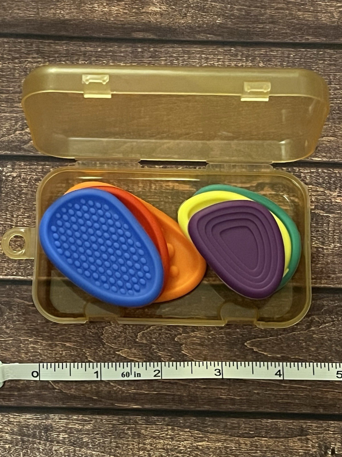 6 Pc Silicone Kids Fidget Toy Sensory Stress Relief Worry Stones Texture + Case