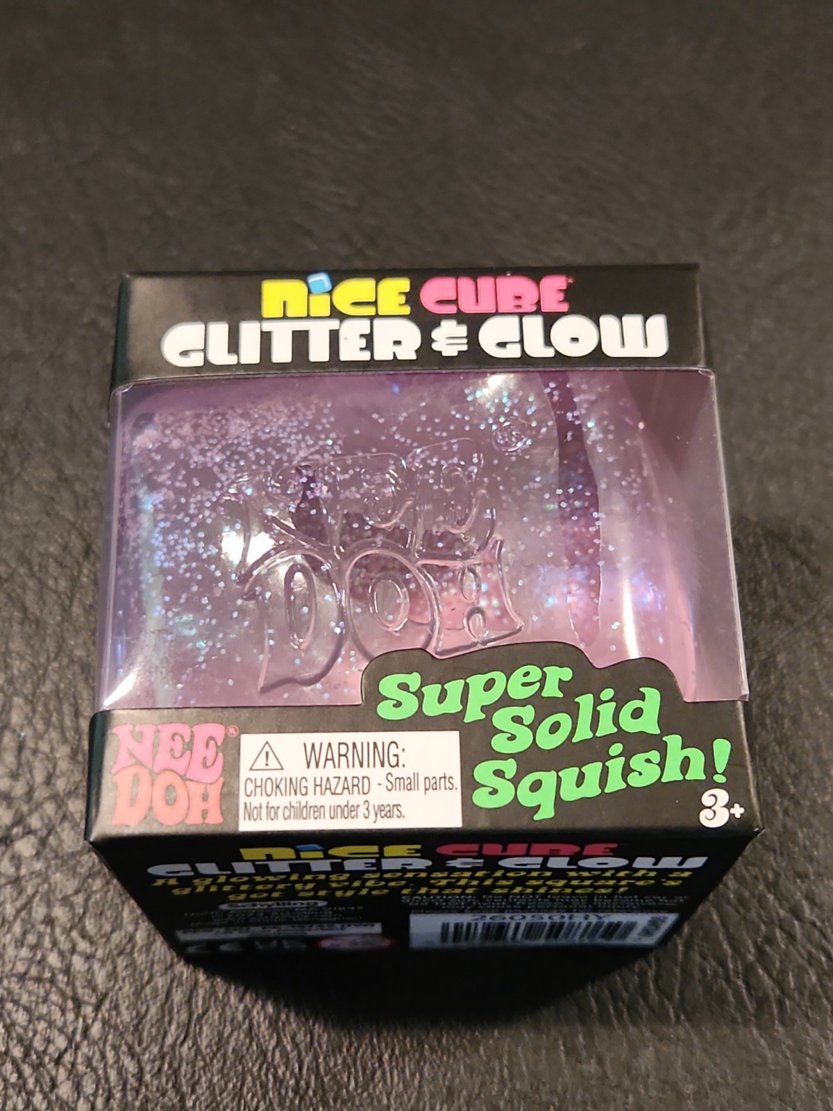 NeeDoh Purple Nice Cube Glitter and Glow Nee Doh Squishy New Never Opened Sealed