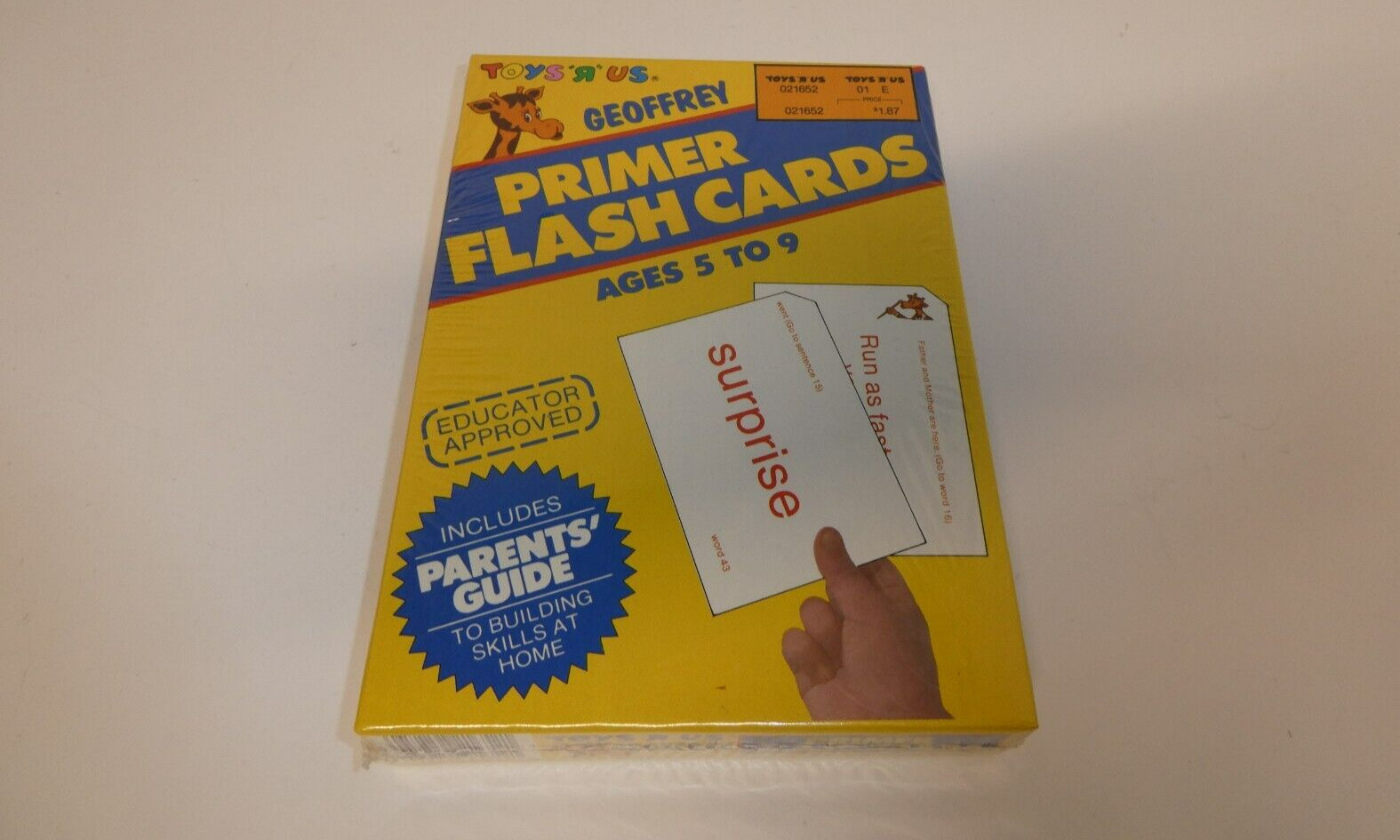 VTG Toys “R” Us Geoffrey Giraffe Primer Flash Cards NEW SEALED By Russel