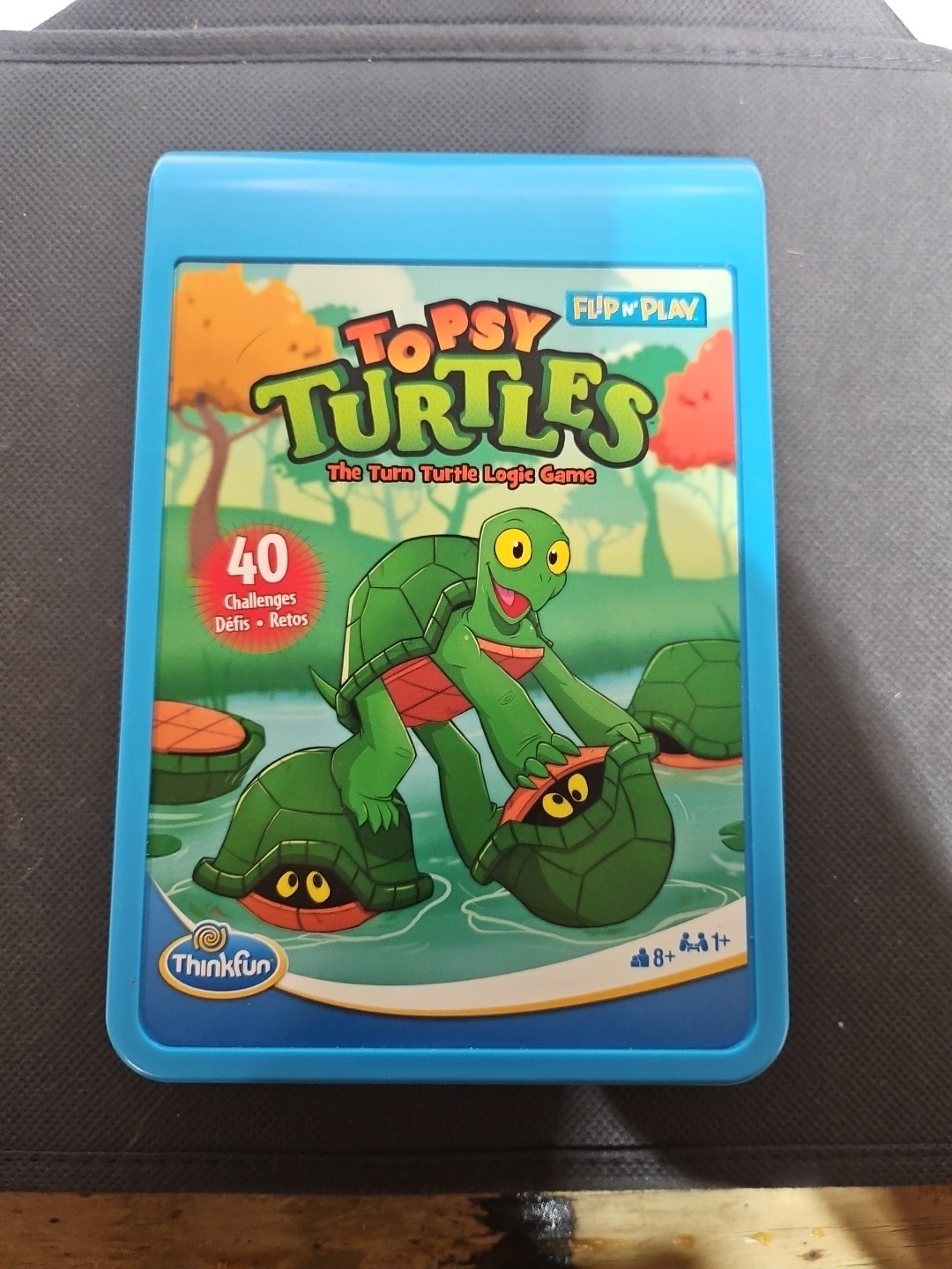 ThinkFun Topsy Turtles Flip N’ Play Travel Game. Perfect for cars, planes, etc.