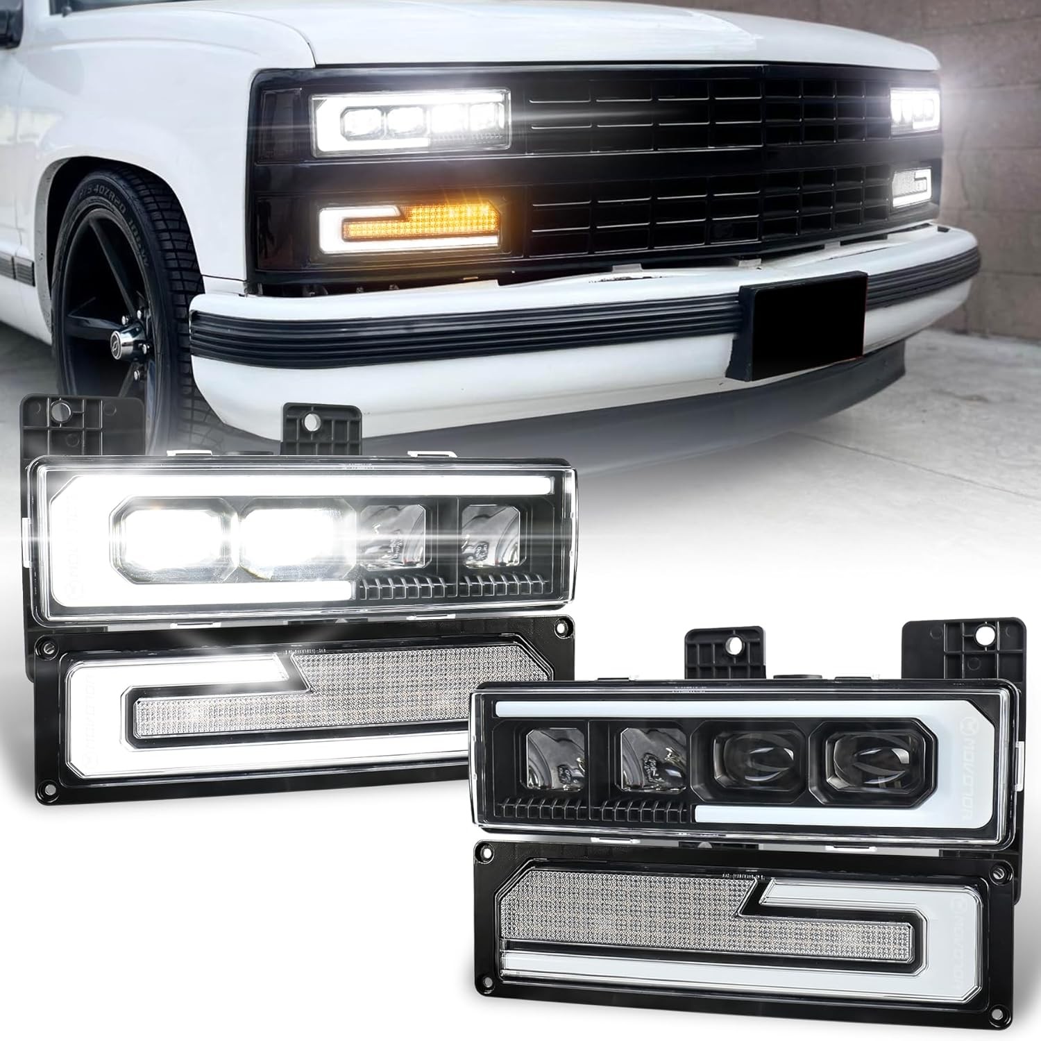 LED Headlight Assembly 500% Bright Anti-glare Headlights with Welcome DRL Turn