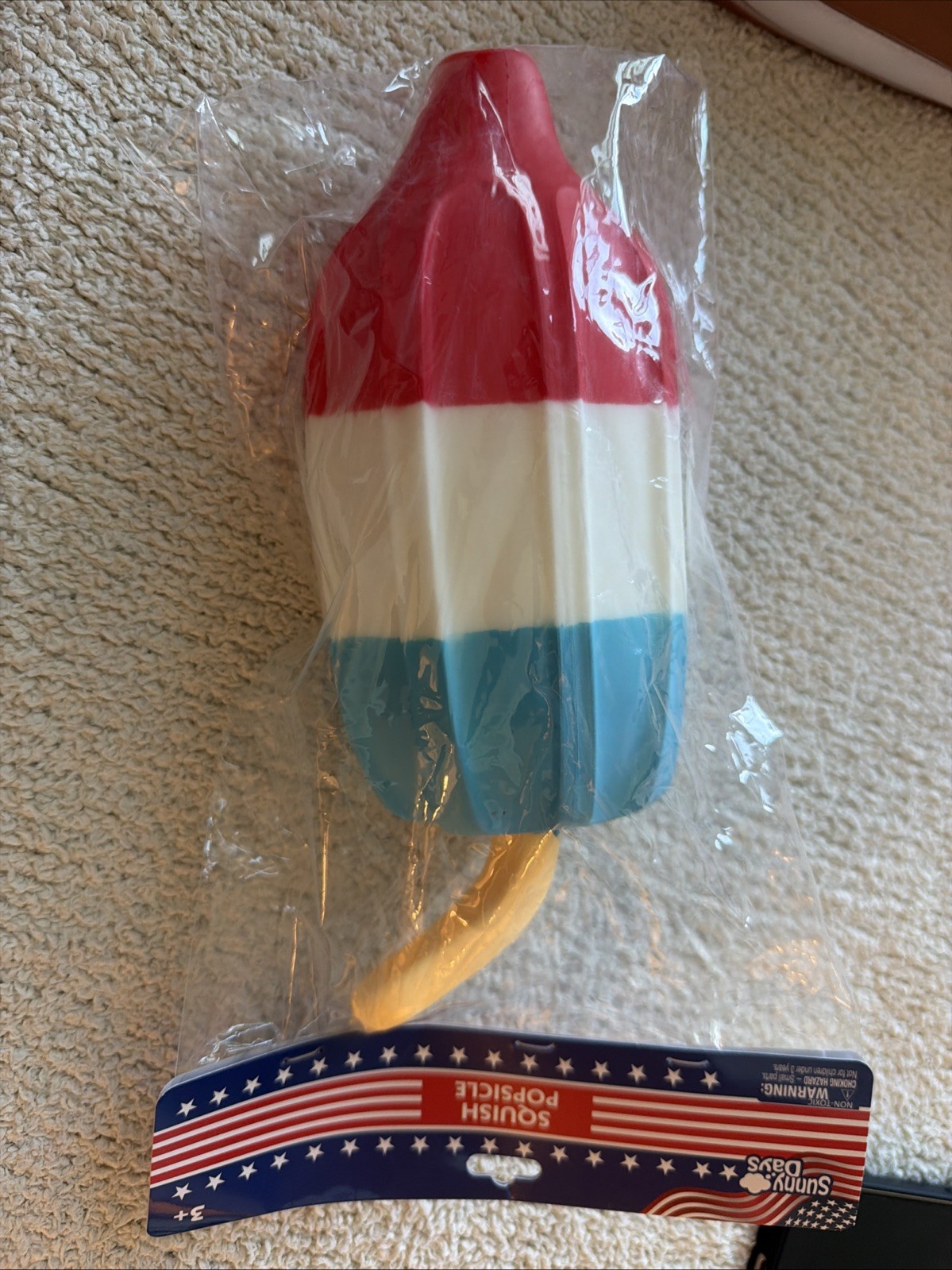 SUNNY DAYS JUMBO SQUISHY ROCKET POP! Popsicle Squishy! RED WHITE & BLUE! 🔴⚪️🔵