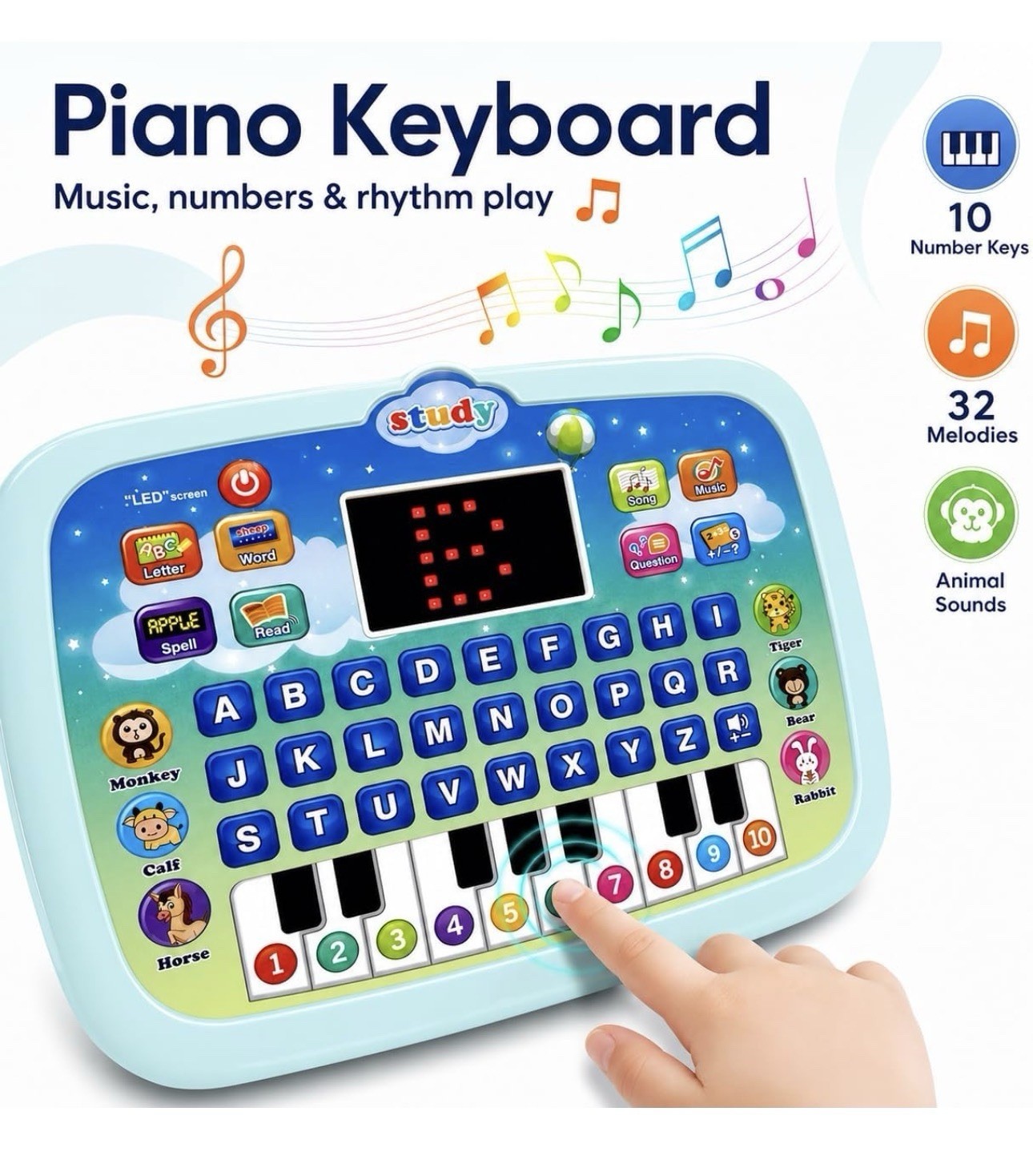 Learning Tablet for Toddlers 1-3 – Educational ABC Toy to Learn Alphabet, Num…