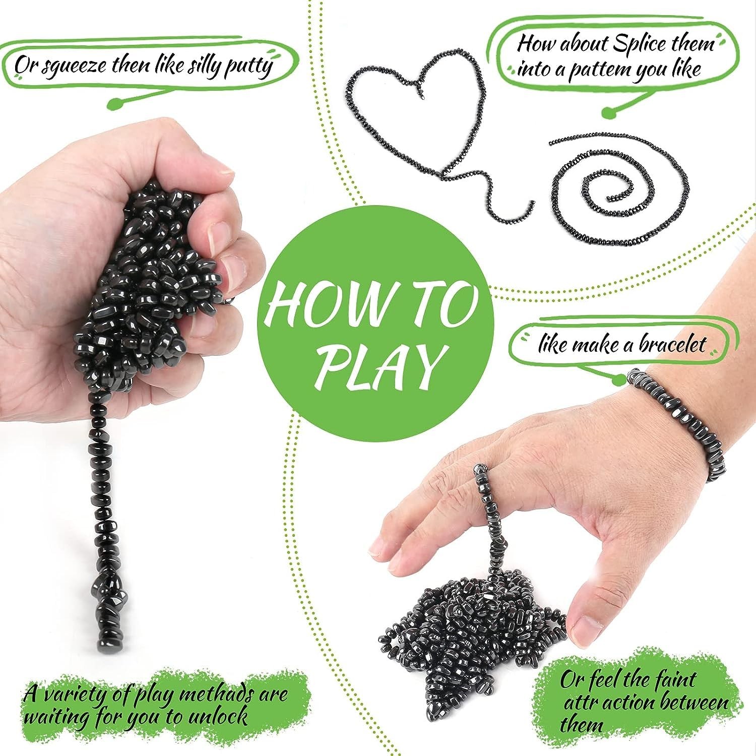 550pcs Fidget Toys Adults ，Sensory Toys， Desk Fidgets 550 PCS (Black), Black