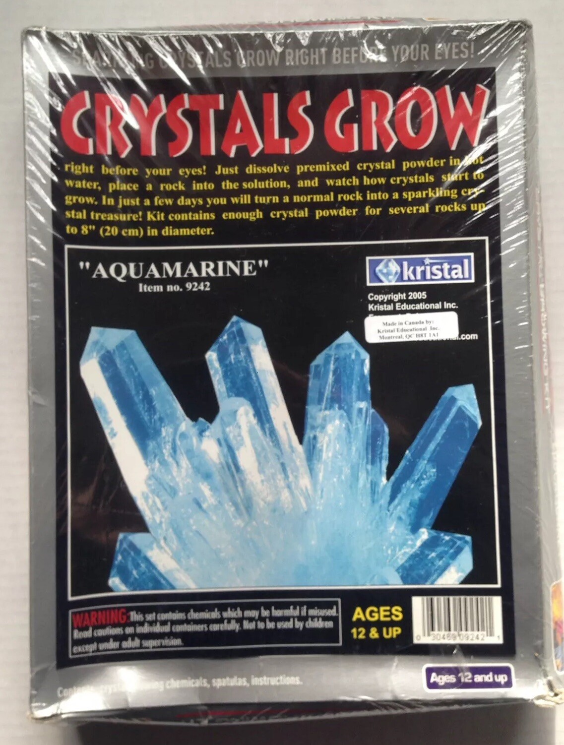 KRISTAL EDUCATIONAL AQUAMARINE CRYSTAL GROWING SCIENCE CLASS LAB KIT, NEW NOS