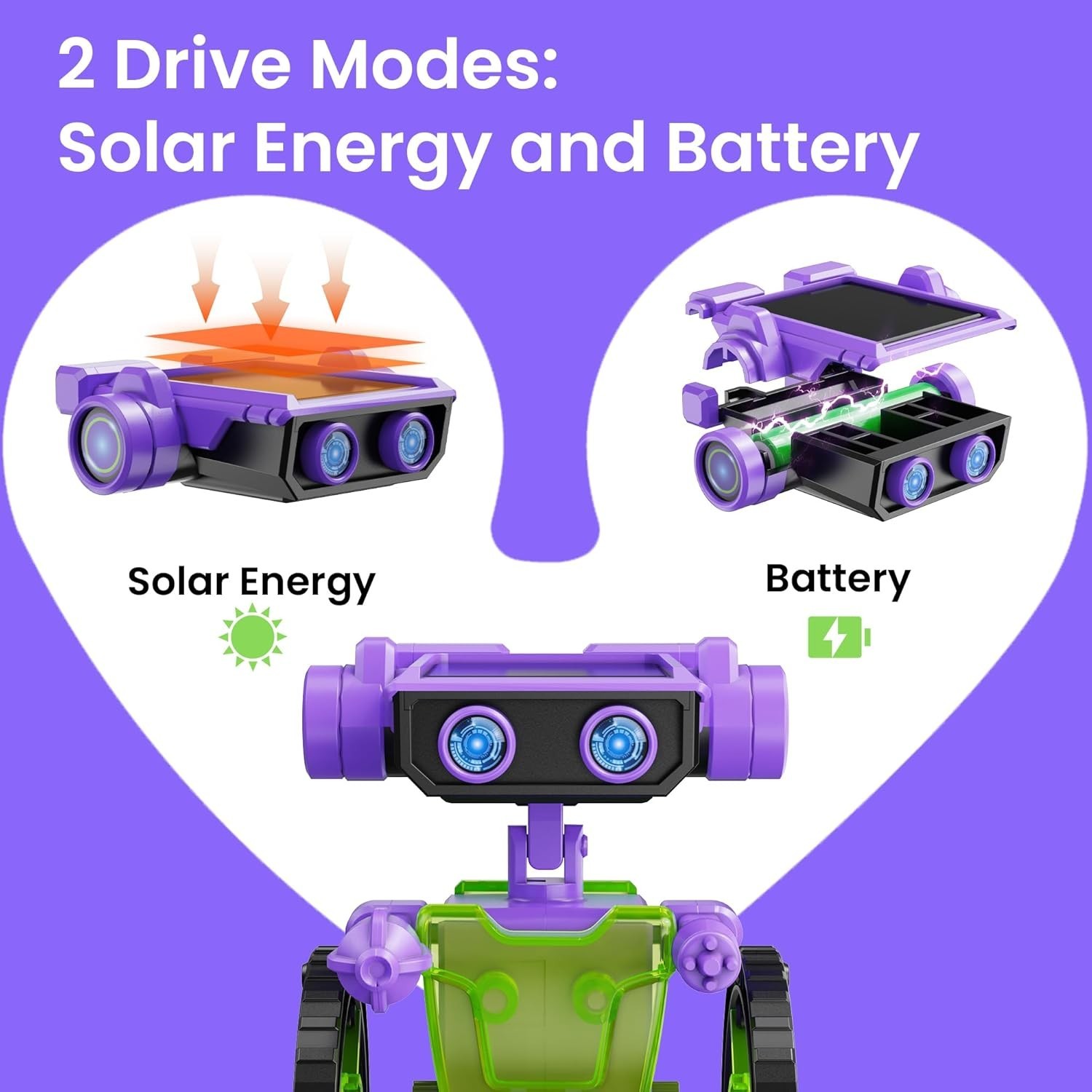 Solar Building Robot Kit STEM Gift for Boys Aged 8-12, DIY 15-in-1 Science Ed…