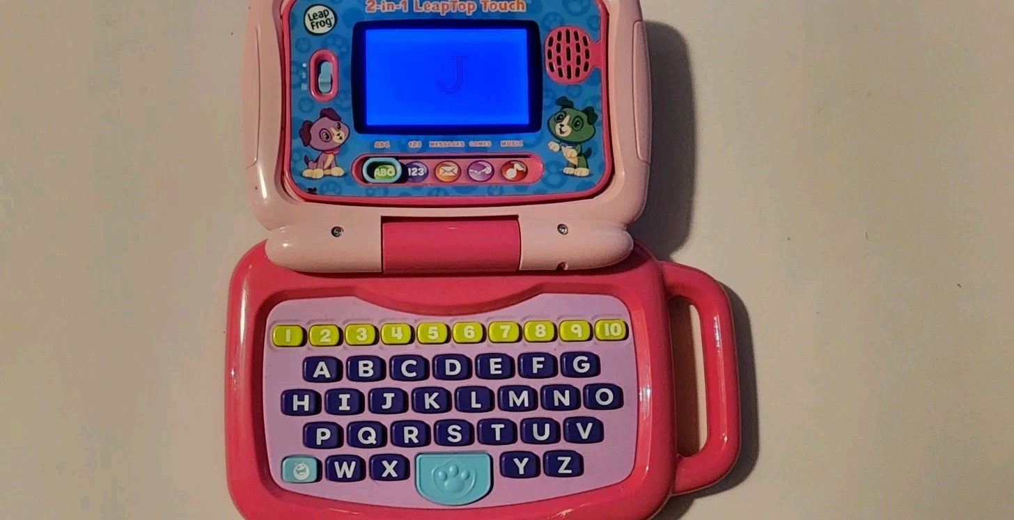 LeapFrog 2 in 1 LeapTop Touch Pink Tested Works Good Kids Learning Laptop