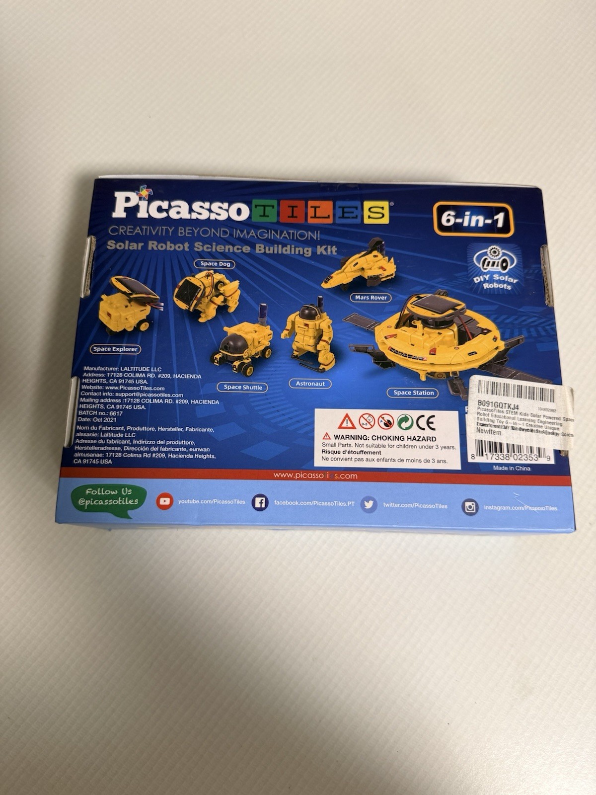 Picasso Tiles 6 in-1 Solar Robot Science Building Kit Imagination Creativity New