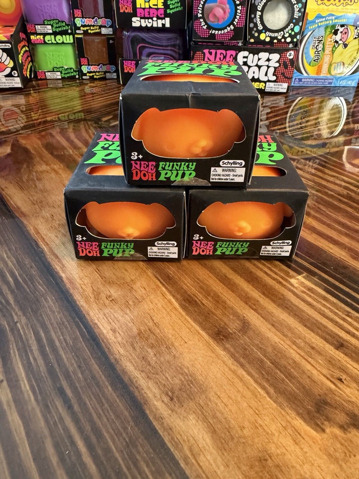 New Needoh Funky Pup Pet Me Series Orange Collectible Squishy Stress Relief Toy
