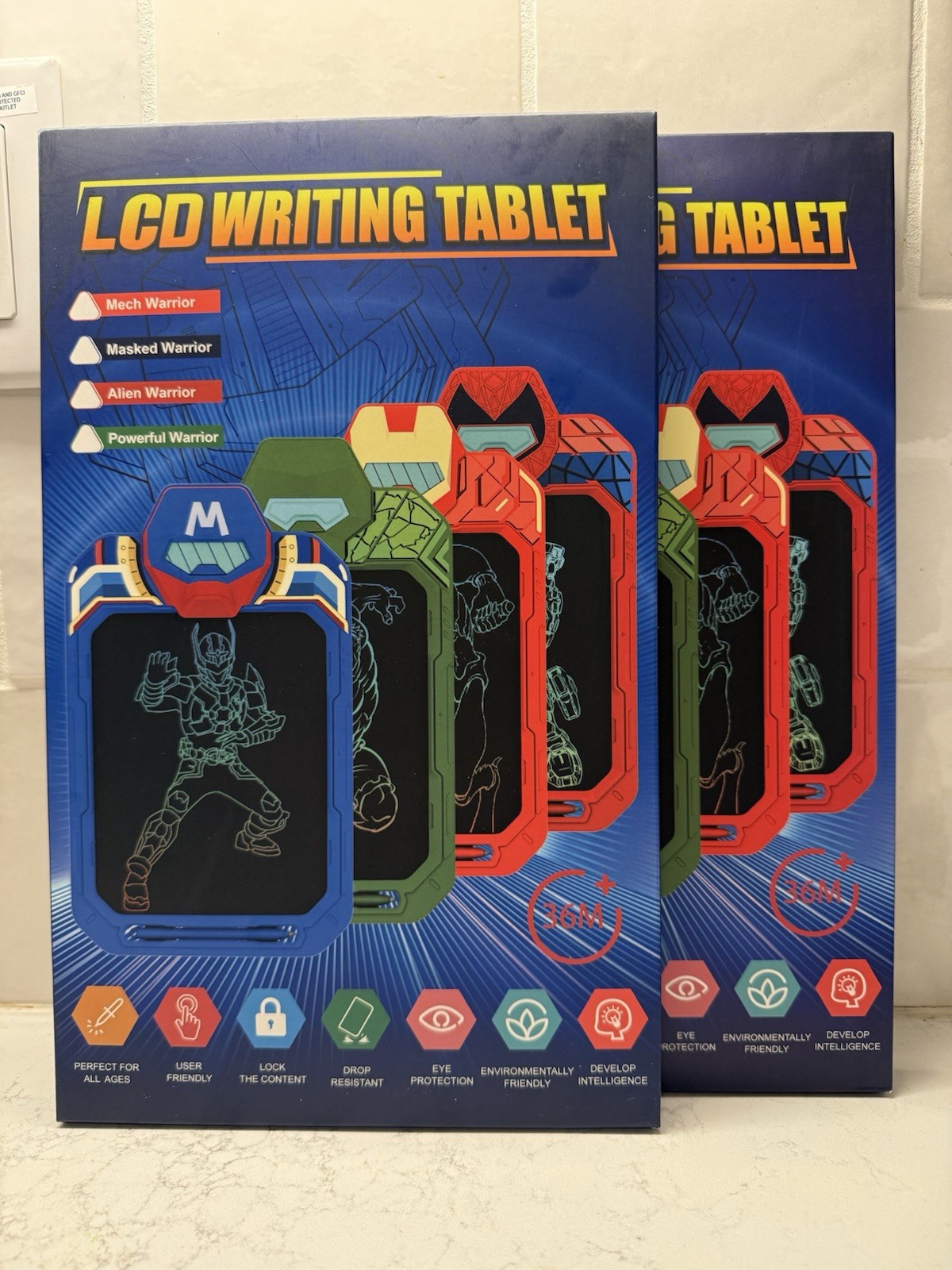 LCD WRITING TABLET mesh warrior Learning Toy Ages 36M+ (2pack) superhero