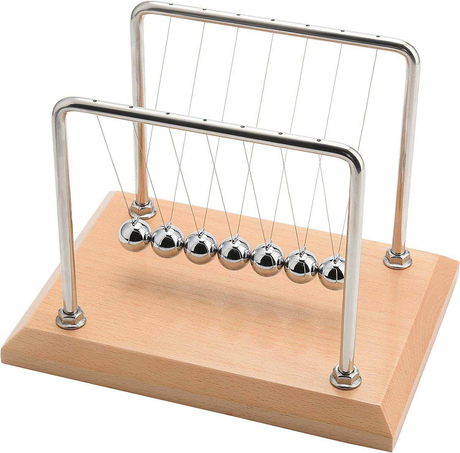 CERROPI 7 Balls Newtons Cradle -11 Inch (Beech Base)