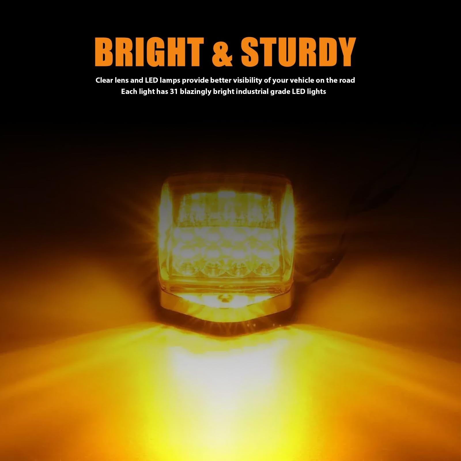 31LED Cab Lights Amber Cab Marker Light Top Roof Waterproof Compatible with K…