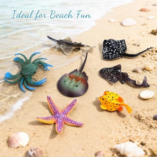 21Pcs Sea Animal Toy Figures Set – Plastic Marine Creatures for Kids Party Favor