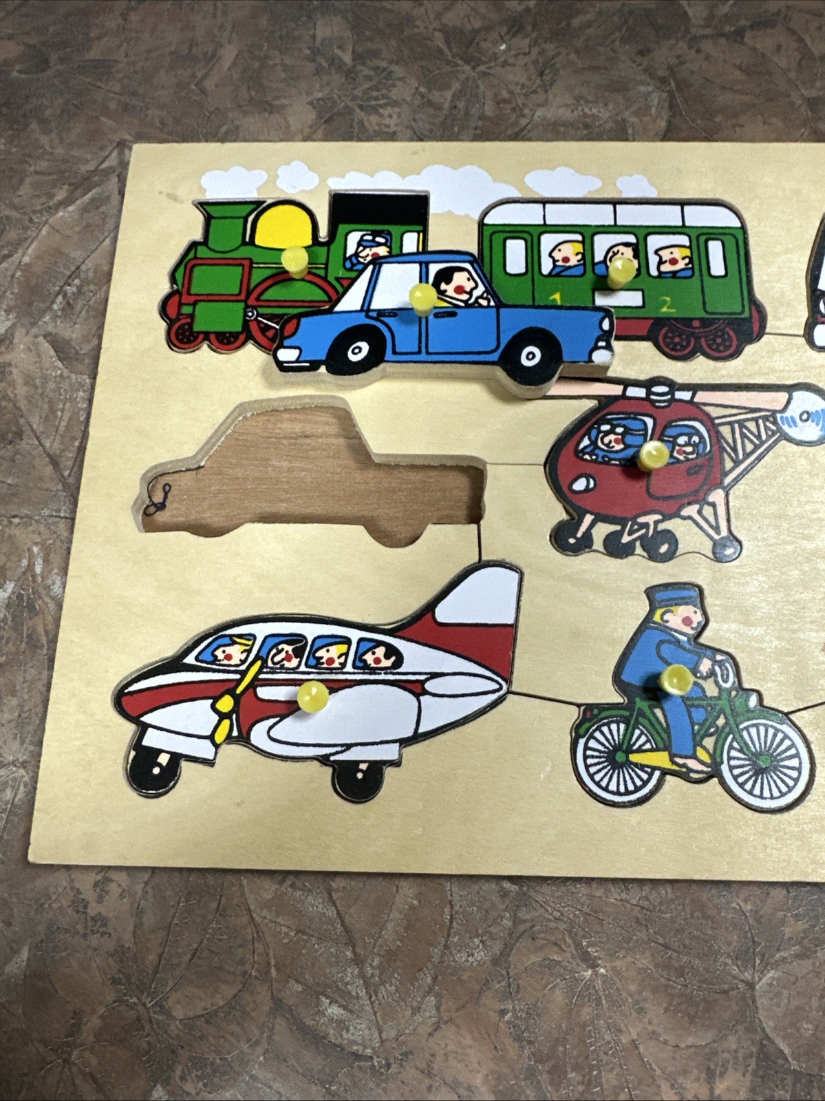 Transportation 9 Piece Wood Puzzle Ages 2 to 6 Educational Learning Toy for Boys