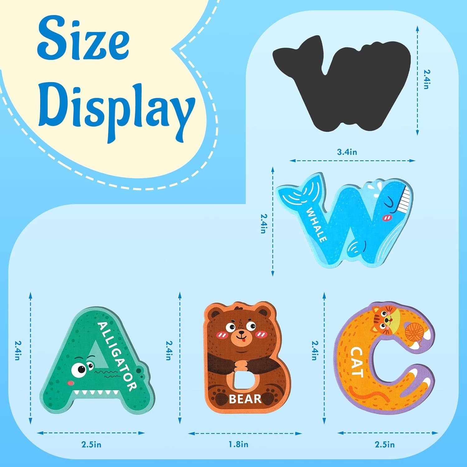 Magnetic Letters for Toddlers 1-3, 26PCS Cute Animal Alphabet Magnets Letters…