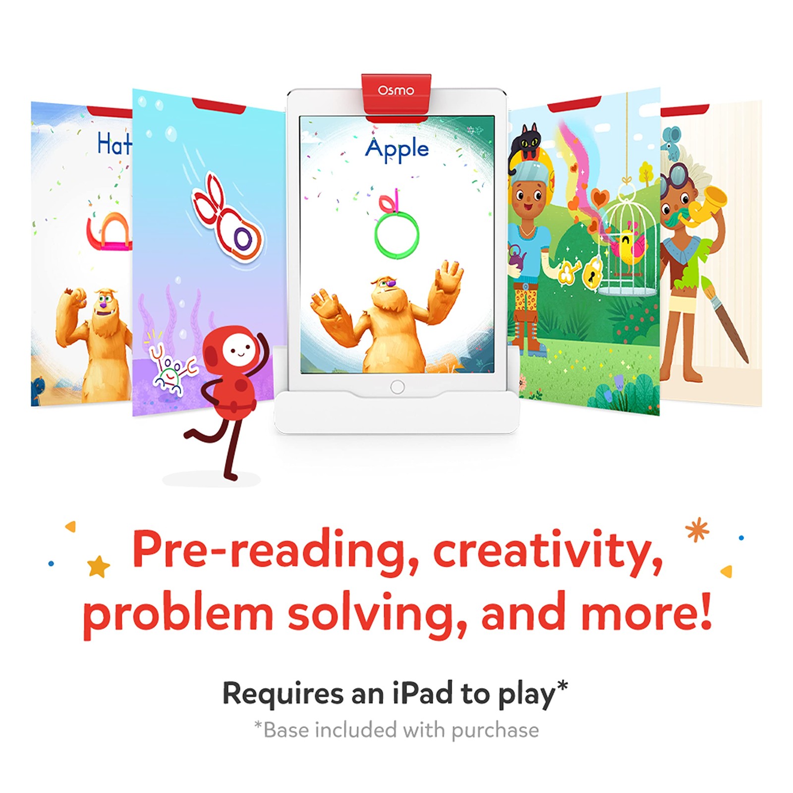 Osmo – Little Genius Starter Kit For Ipad Iphone – 4 Hands-On Learning Games –