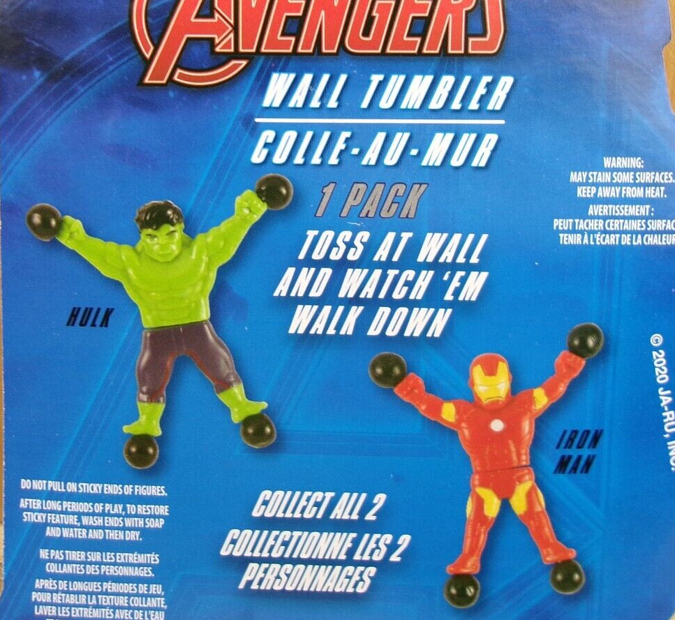 Hulk Wall Crawler Action Hero Tumbler Crawly Sticky Toy Figure toss Avengers 1pc