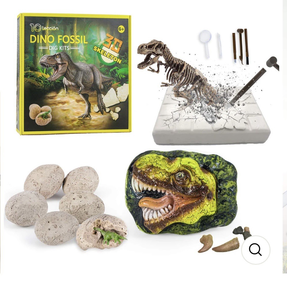 Dinosaur Fossil Dig Kit for Kids – Excavation Egg Toys, Fun STEM Activity Age 6+