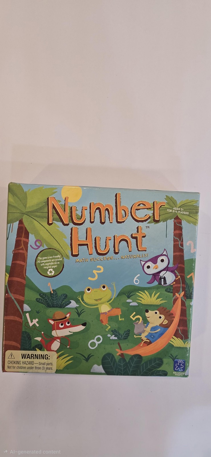 Educational Insights Number Hunt Board Game Math Jungle 5+ 2-4 Players Kids