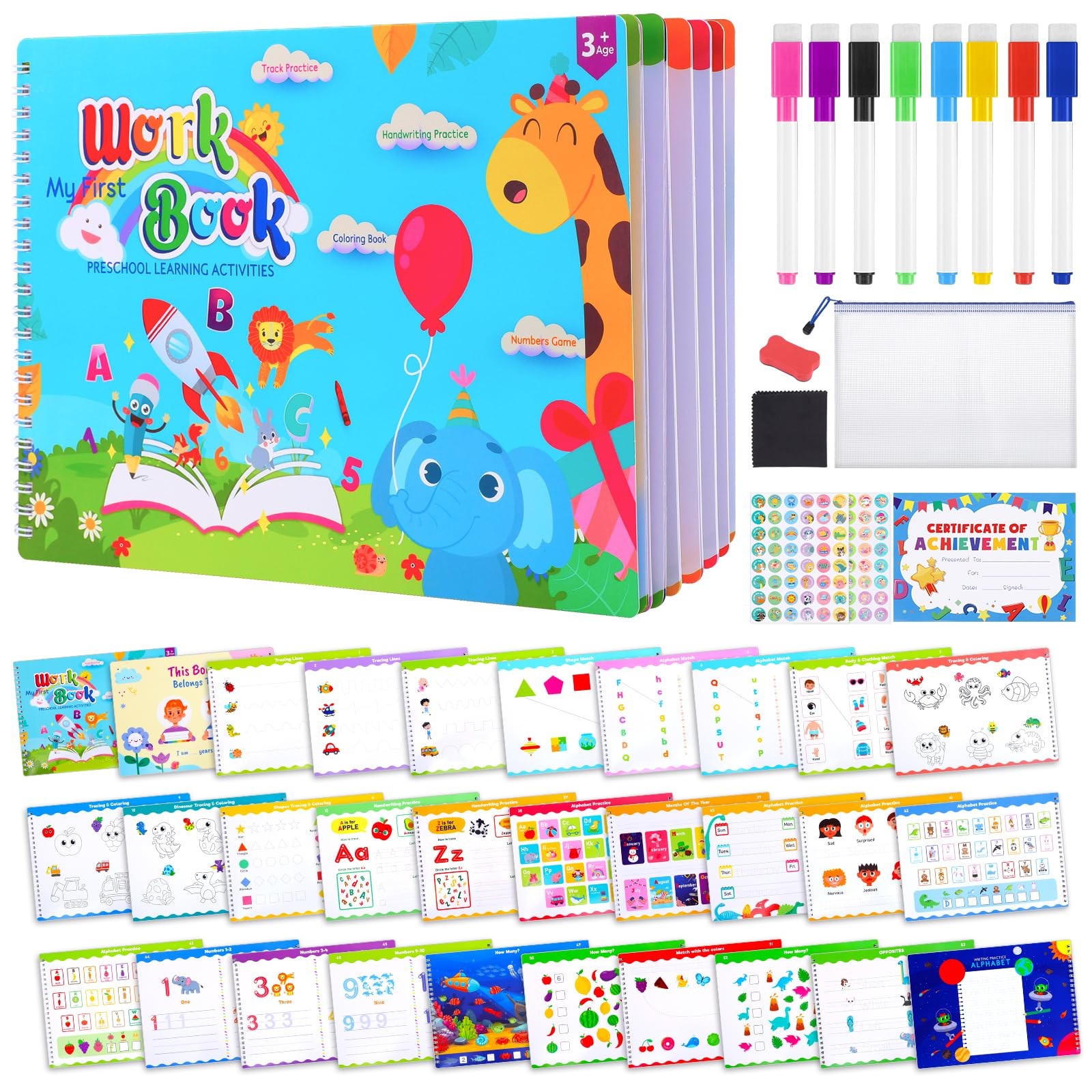 Thboxes Preschool Busy Book for Kids Ages 3-5 – 53 8.5 x 11 inches, Colorful