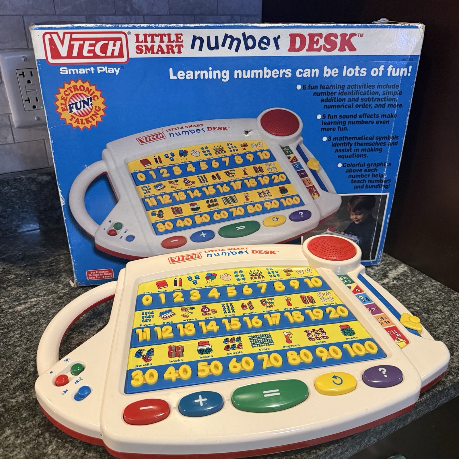 Vintage V Tech Little Smart Numbers Desk Tested Working READ**