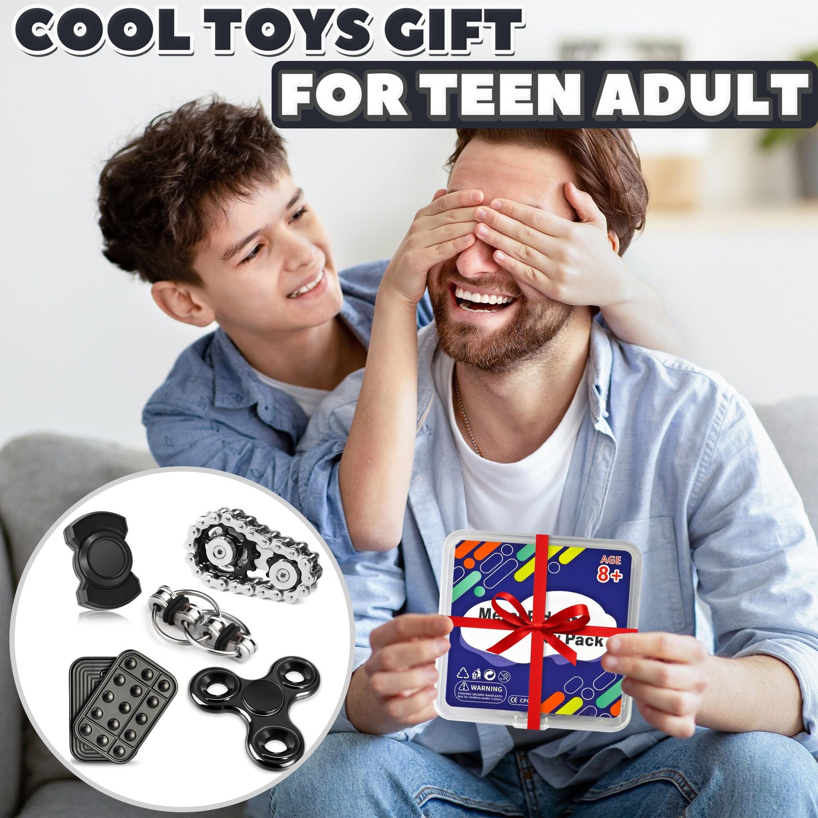 5 Pcs Metal Fidget Toys Adults Teens Magnetic Slider Stress Relief Desk Toy