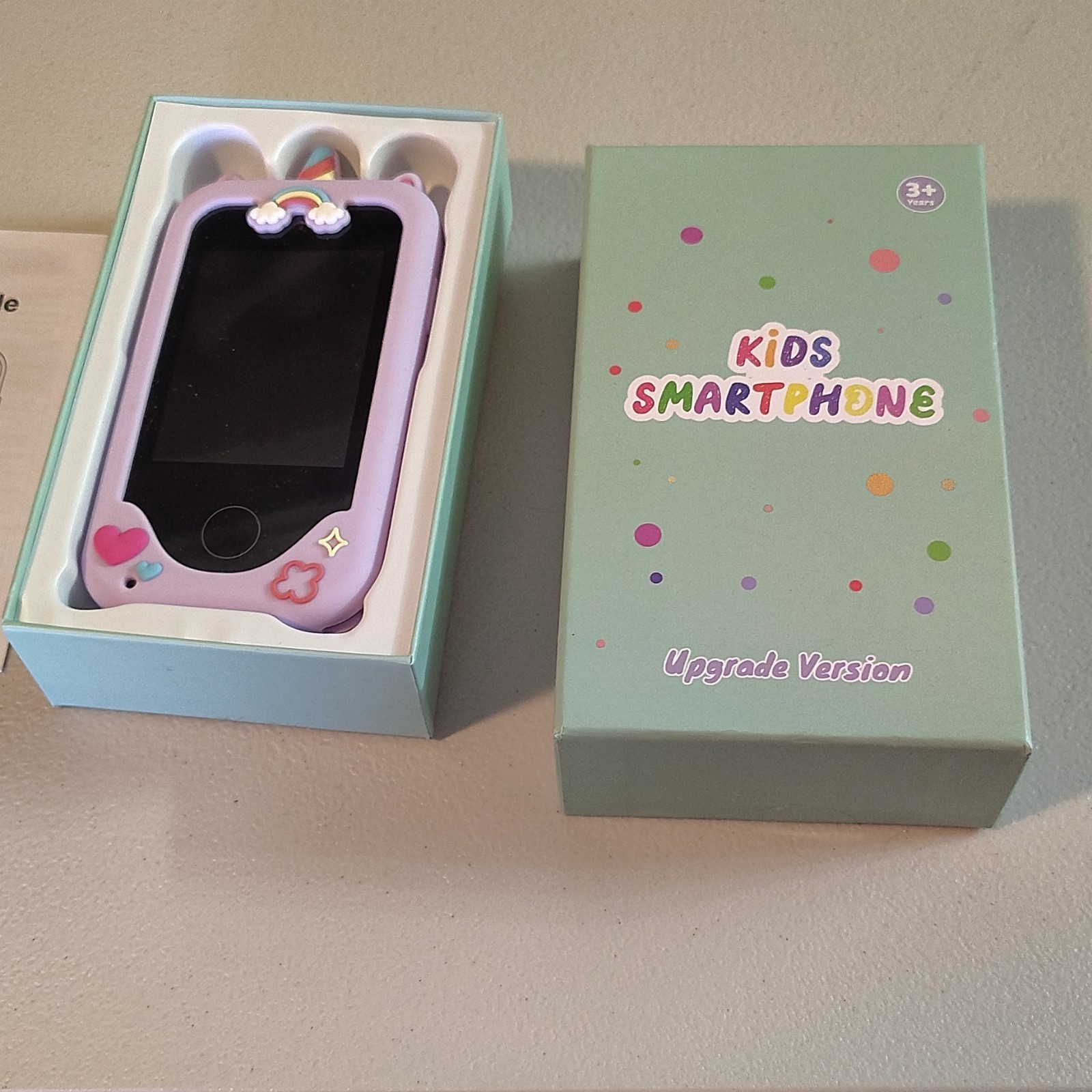 Kids Smartphone Learning System, Purple Unicorn Case Toy Phone w/ Box, Ages 3+