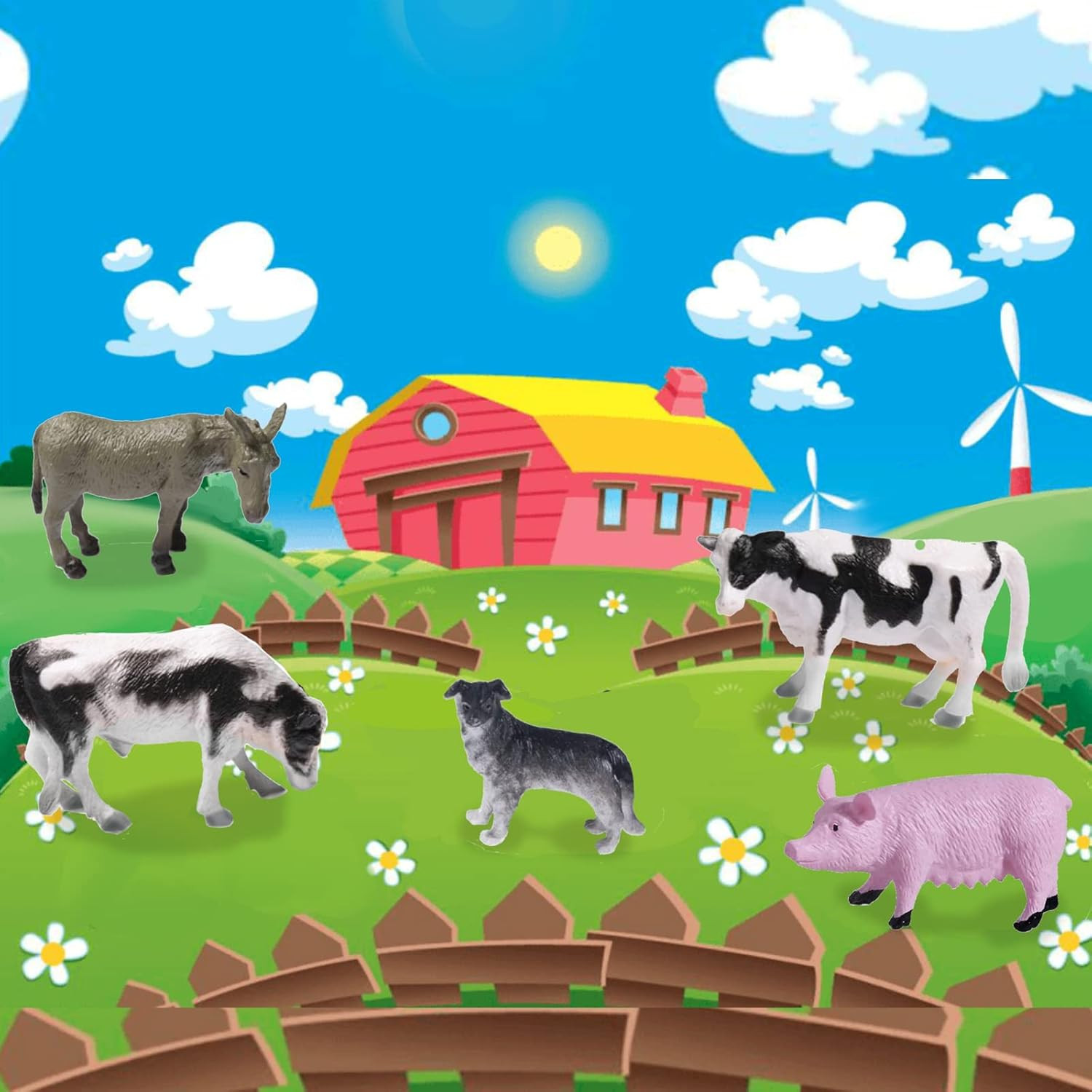 15 Pcs Mini Figures Toys Realistic Farm Animal Figurines, Plastic Learning Educa