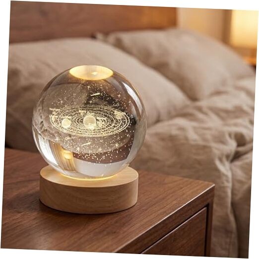 3.15″ (80mm) Solar System Crystal Ball 3D Planets Model Globe with Sun System