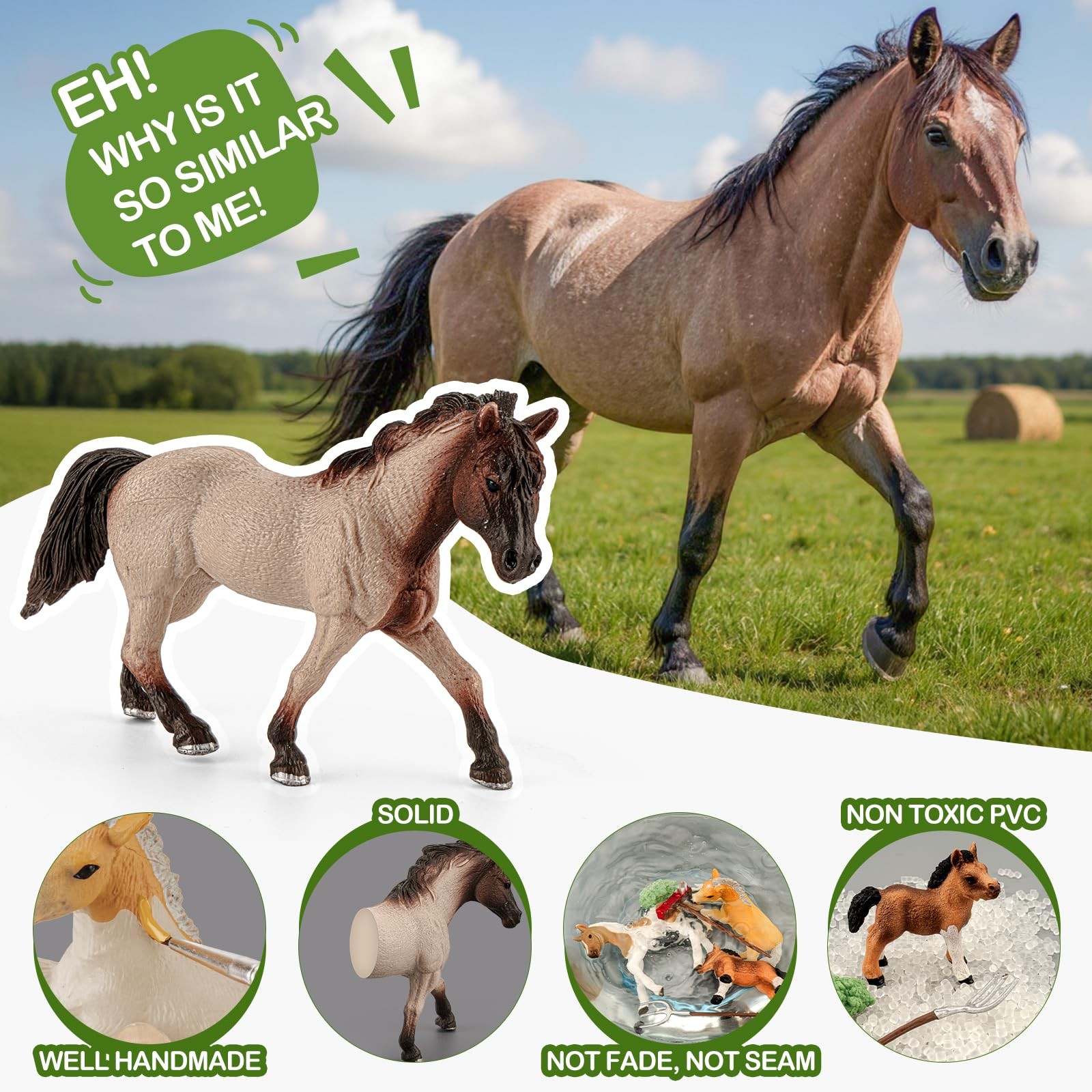 35 PCS Horses Toys Set for Kids, Solid Realistic Horse Stable Playset Barn To…
