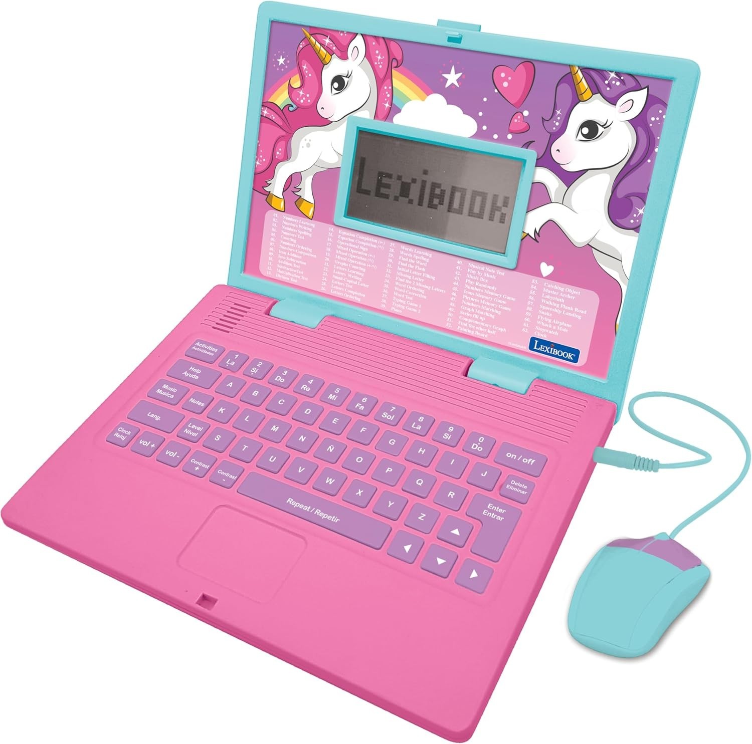 LEXiBOOK – Unicorn Educational and Bilingual Laptop Spanish/English NEW