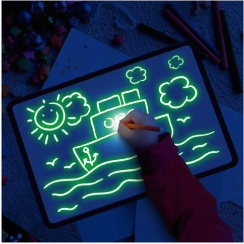 Educational Toy 3D Magic Drawing Pad Sketchpad with 8 Light Effects Puzzle Board