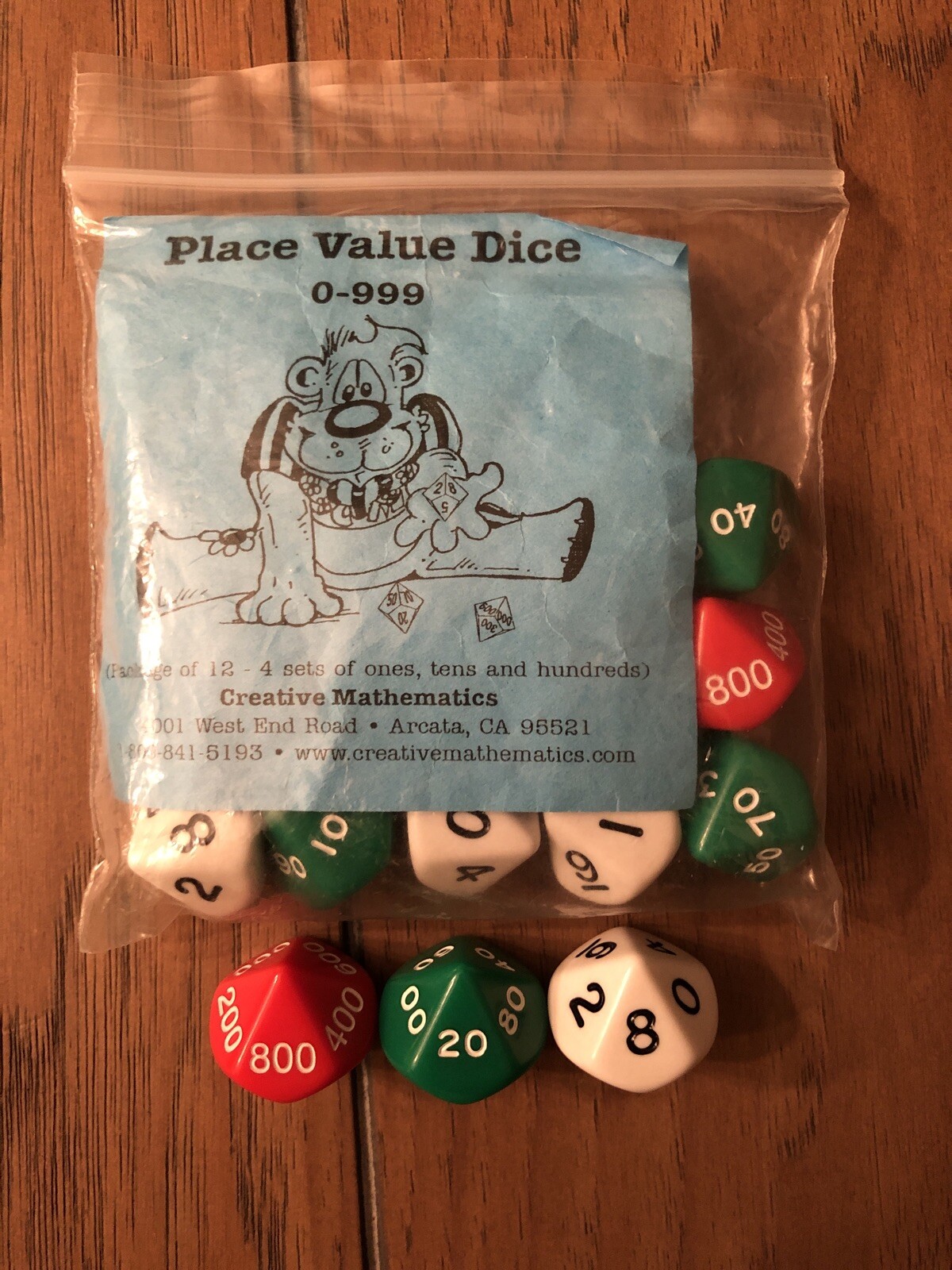 Place Value Dice 0-999 5 Sets 15pc Creative Mathematics Game Toy Die «New Math»