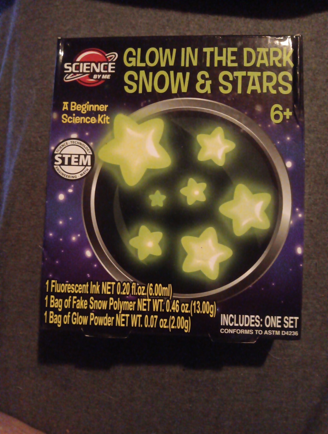 NIB GLOW IN THE DARK GLOW Glow Snow & Stars KID FRIENDLY SCIENCE FUN! Science
