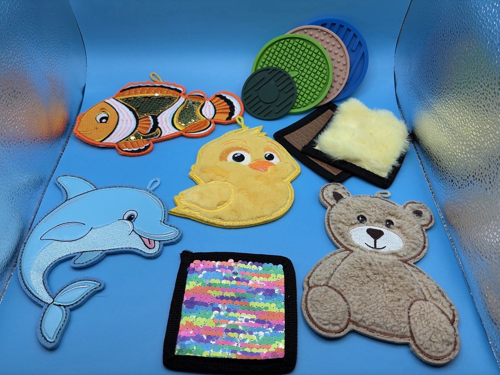 Sensory Toy Lot Textured Tactile Pads Fidget Autism Therapy Silicone Plush