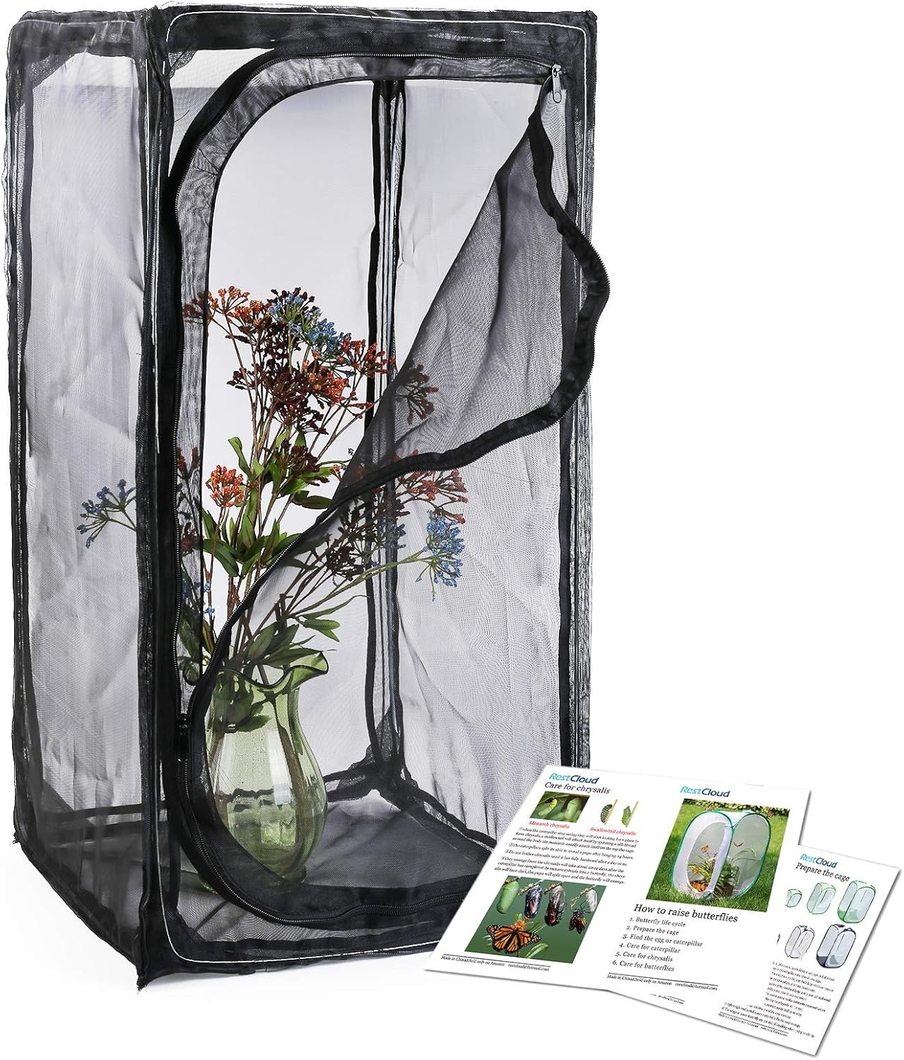 30″ Heavy Duty Monarch Butterfly Habitat, Outdoor Collapsible Insect Mesh Cage T