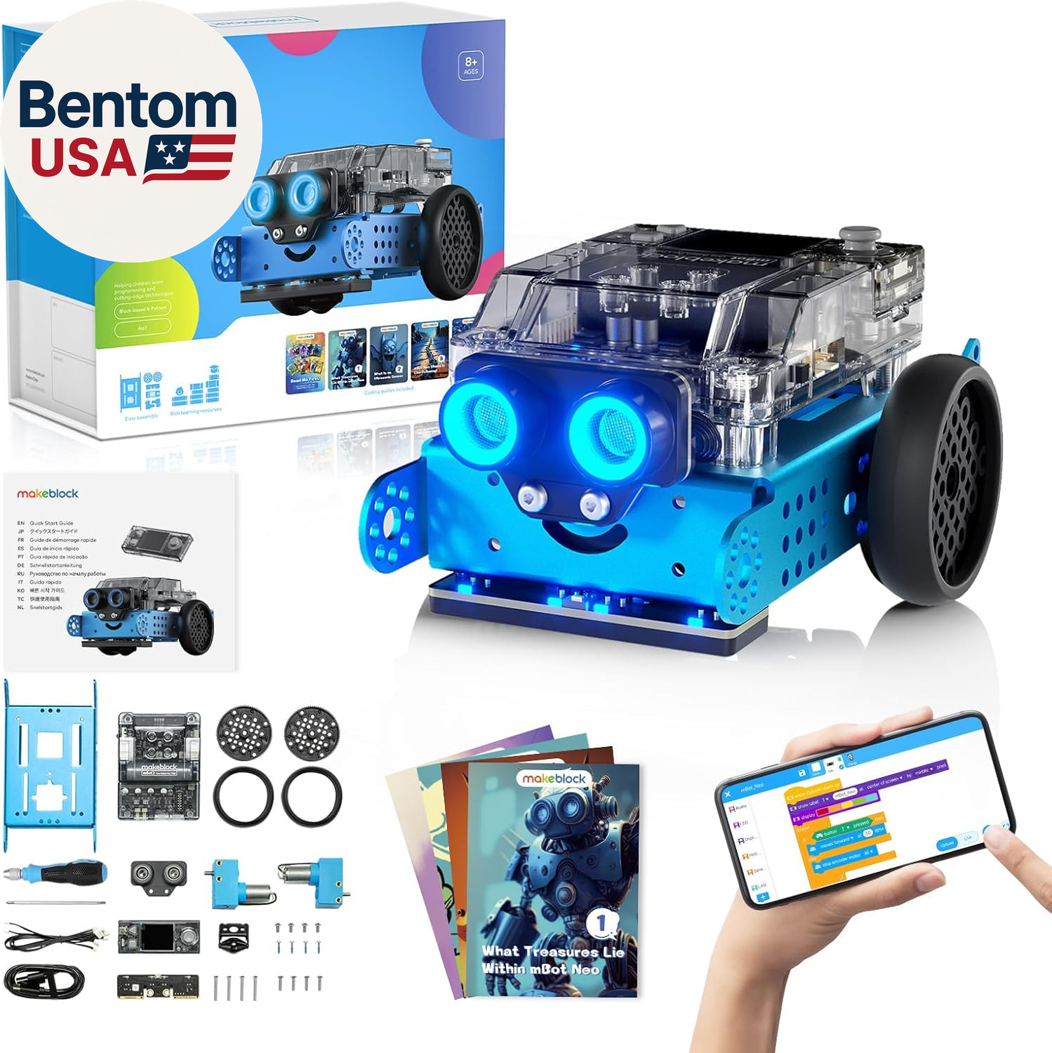 Mbot2 Coding Robot for Kids, Code Learning Support Scratch & Python Programming,