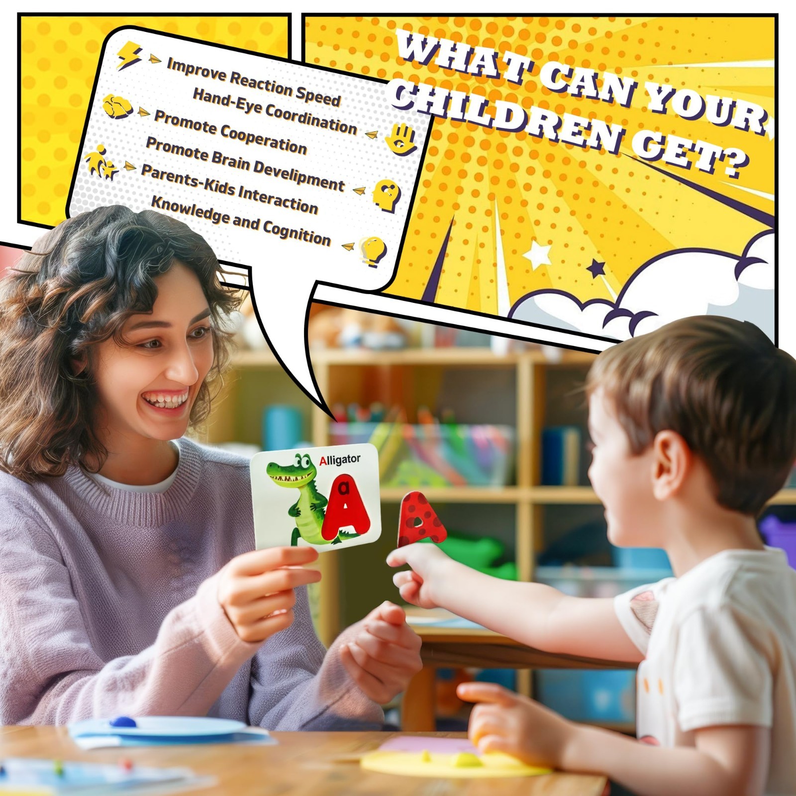Magnetic Alphabet & Number Flash Cards Set – Montessori Puzzle Games for Kids 3-