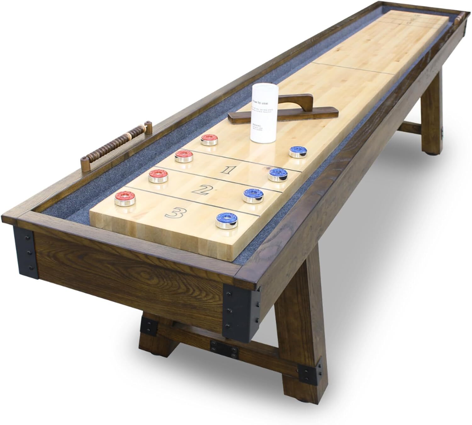 Hathaway Cheyenne 12 Ft Shuffleboard Table for Family Arcade Game Room – with