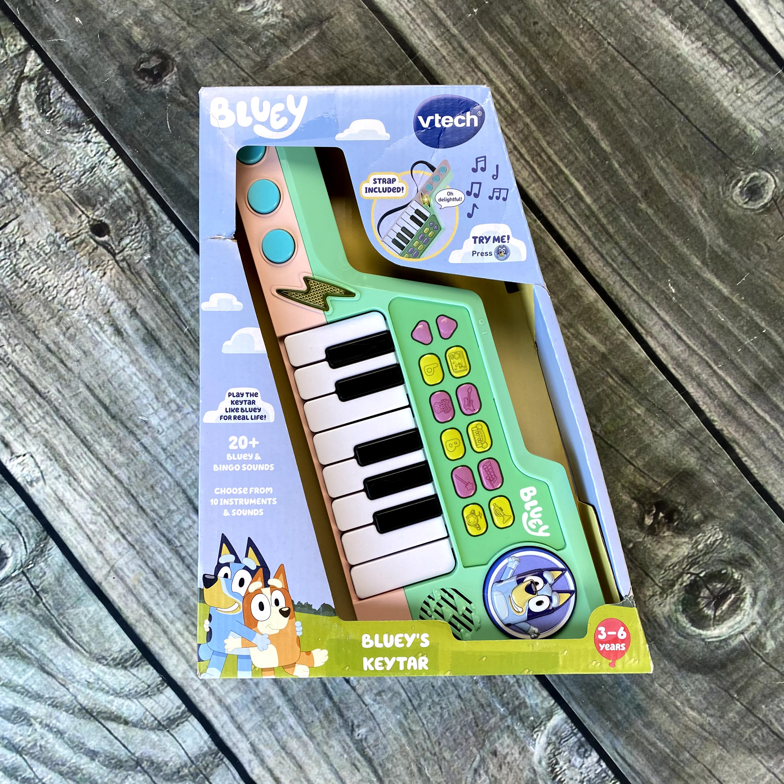 NIB VTech Bluey’s KeyTar Piano Musical Bluey Green Songs New Interactive V Tech