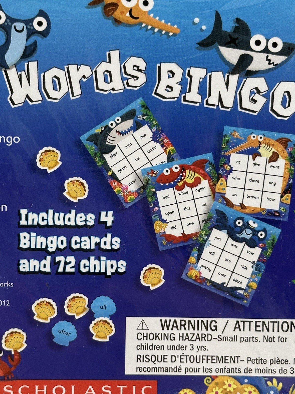 Scholastic Sight 72 Words Bingo Game 2-4 Players Age 5+ Educational SEALED