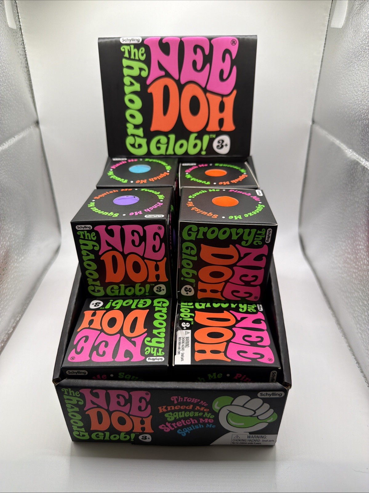 NeeDoh The Groovy Glob Classic Nee Doh Squishy Stress Ball Globe 100% AUTHENTIC