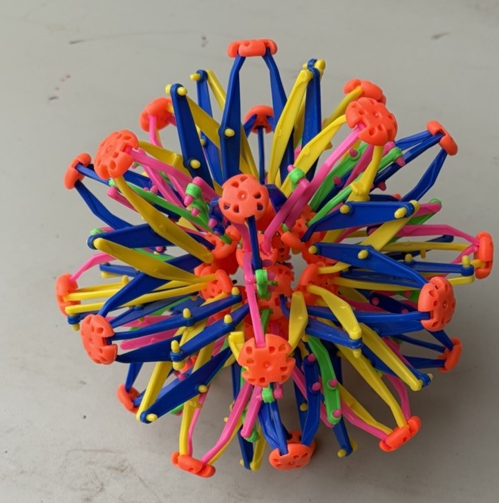 Vtg 90’s Charles Hoberman Expandable Sphere Multicolor 6”-12” STEM Sensory Y2K