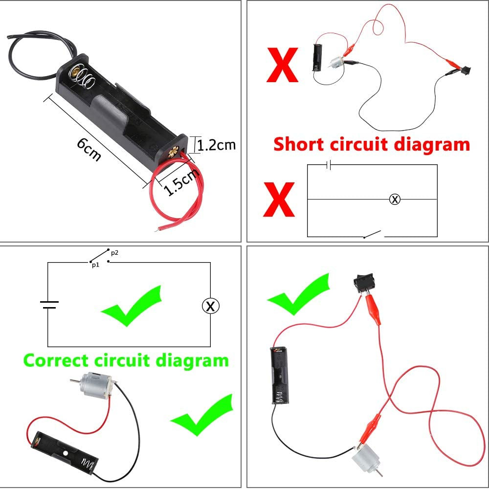 Electric Circuit Motor Kit, DIY STEM Engineering Project for Kids, 1 Set