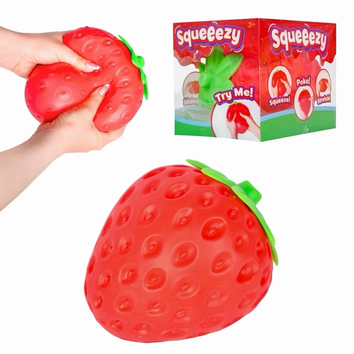 Sunny Days Jumbo Squeezy Strawberry Squishy Toy Stress Relief Sensory Fun