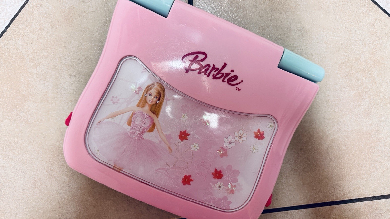 Mattel Barbie 2006 B-Bright Learning Laptop Computer Pink Aqua Tested Working