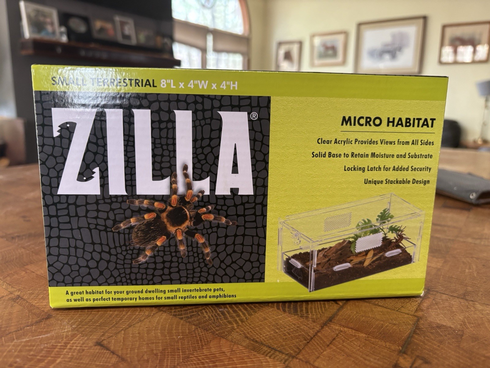Zilla Micro Habitat Small Terrestrial 8″L x 4″W x 4″H Clear Acrylic Enclosure