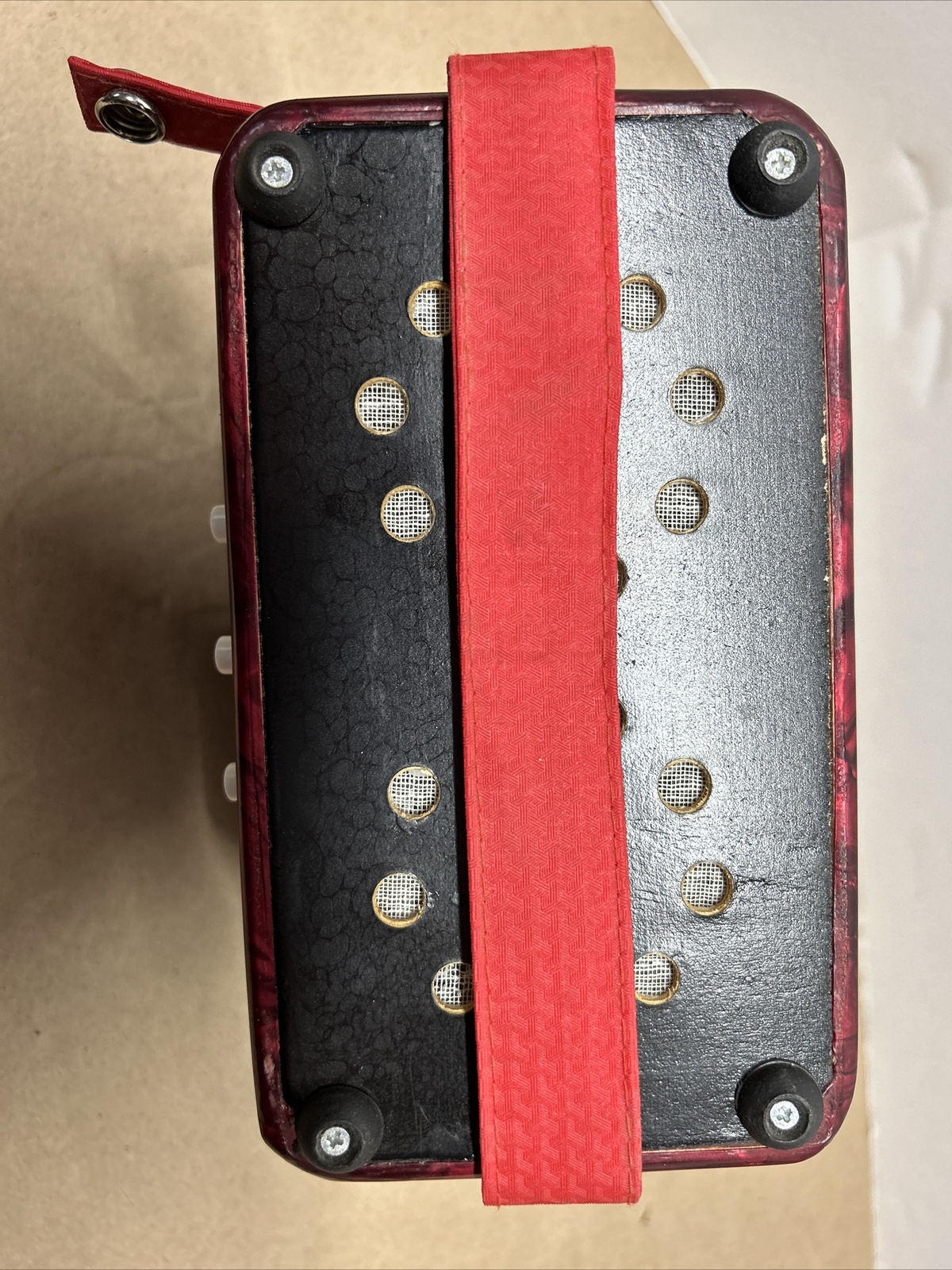Schylling Red Marble Accordion Childs Musical Toy Instrument Squeeze Box Works!